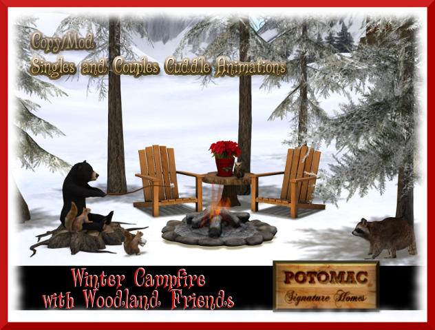 Winter Campfire with Woodland Friends